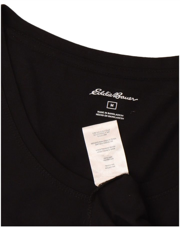 Eddie Bauer Womens T-Shirt Top UK 12 Medium Black Cotton
