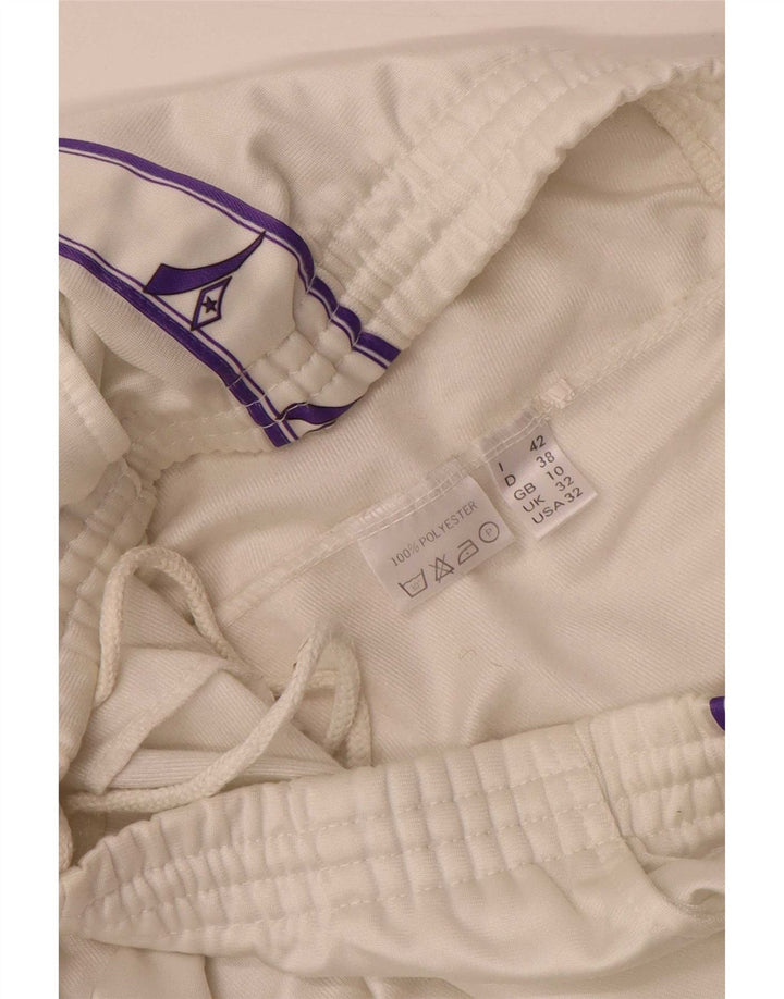 Diadora Womens Graphic Tracksuit Trousers UK 10 Small White Polyester