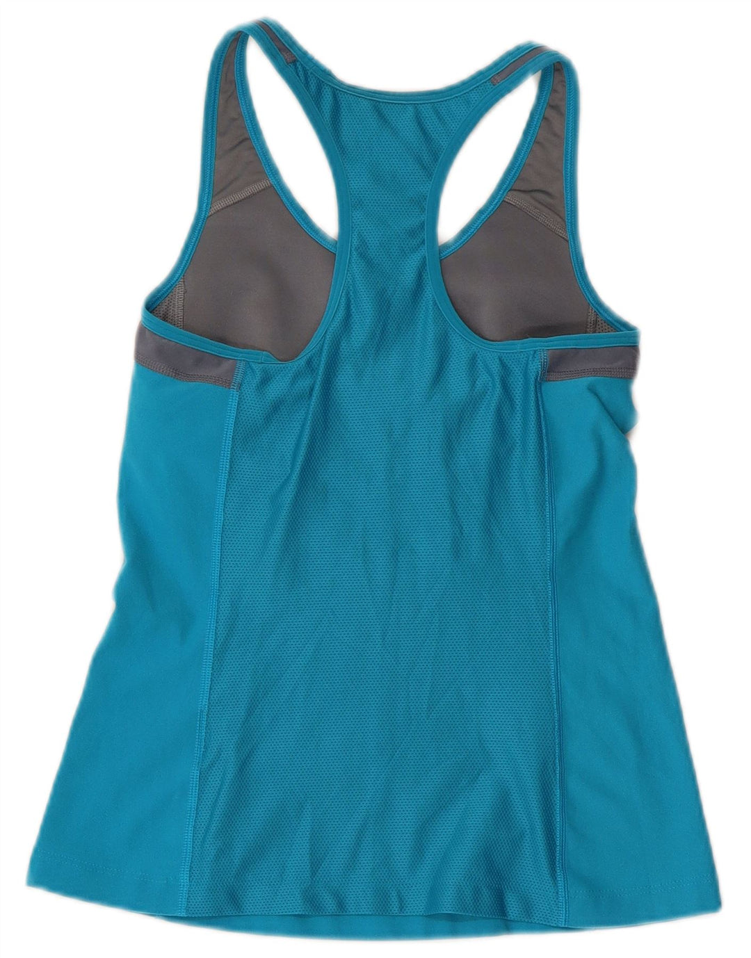 NIKE Womens Dri Fit Graphic Vest Top UK 12 Medium Blue Colourblock