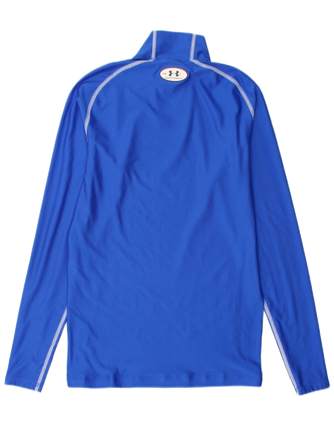 UNDER ARMOUR Mens Cold Gear Top Long Sleeve Large Blue Polyester