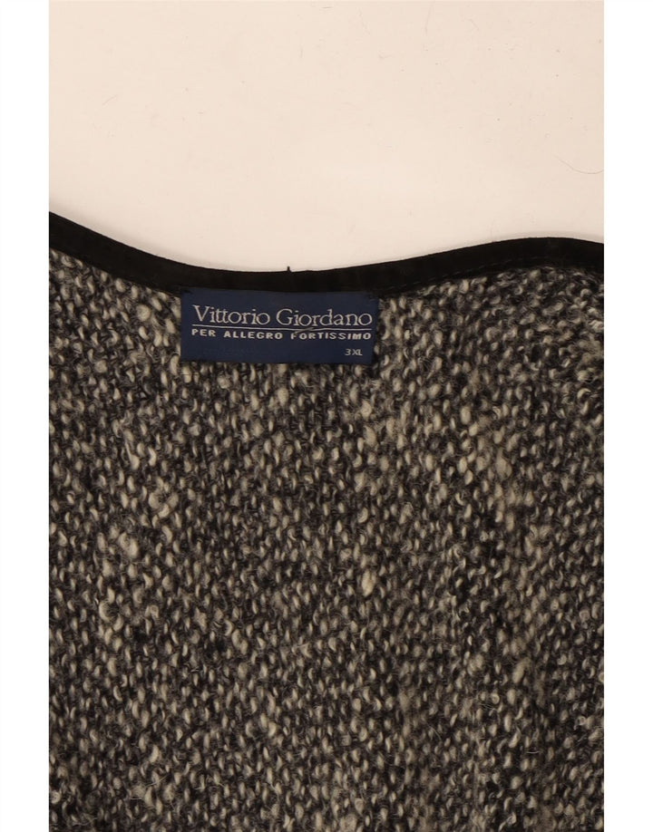 Vintage Womens Poncho Cardigan Sweater UK 22 3XL Grey