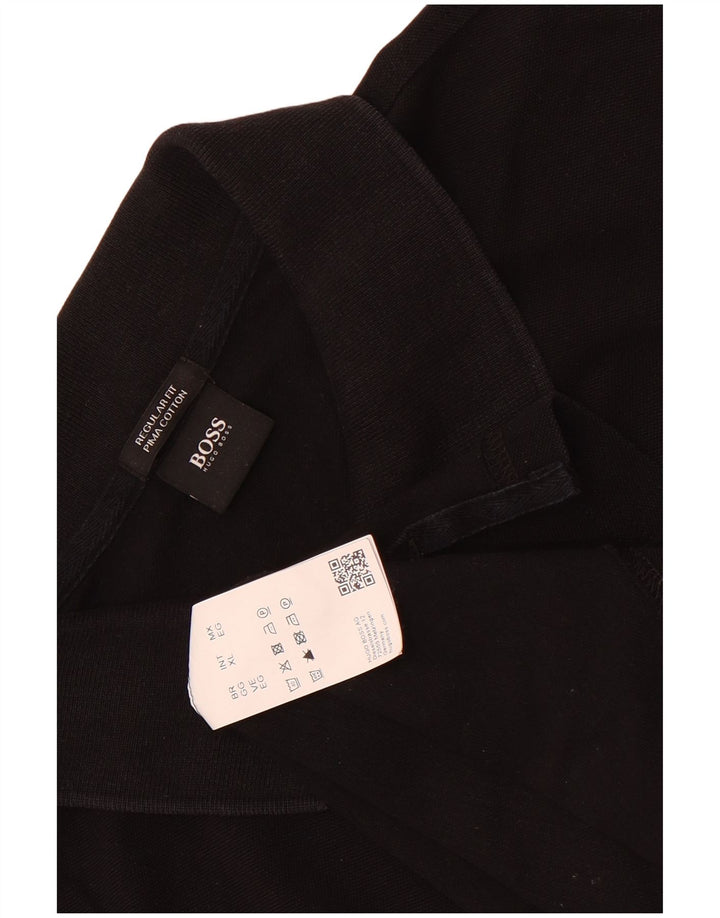 Hugo Boss Mens Regular Fit Polo Shirt XL Black Cotton