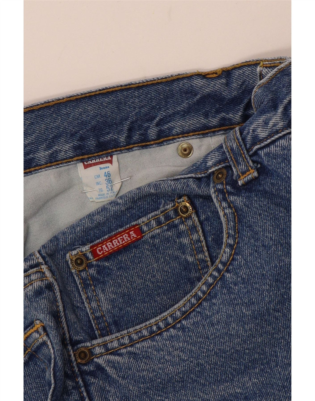 Carrera Mens Straight Jeans W36 L33 Blue Cotton