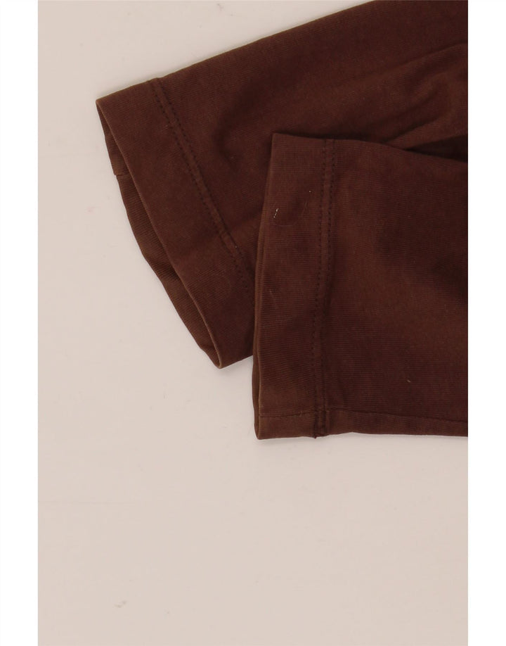 Datch Womens Graphic Top Long Sleeve UK 10 Small Brown