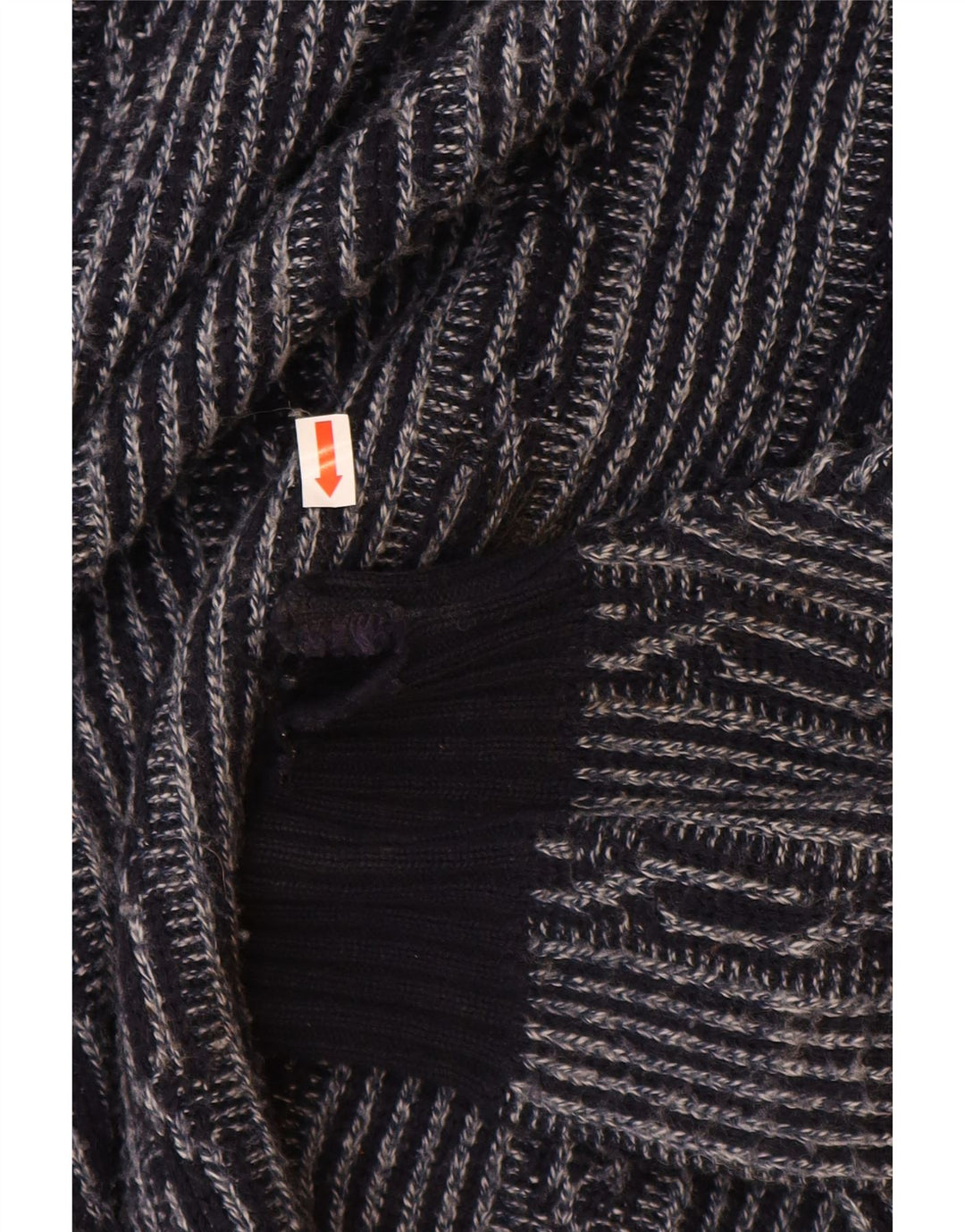 C & A Mens Boat Neck Jumper Sweater Large Navy Blue Fair Isle Polyacrylic