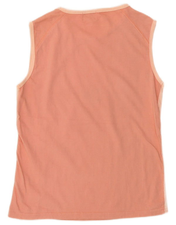 Asics Womens Graphic Vest Top UK 12 Medium Pink Cotton