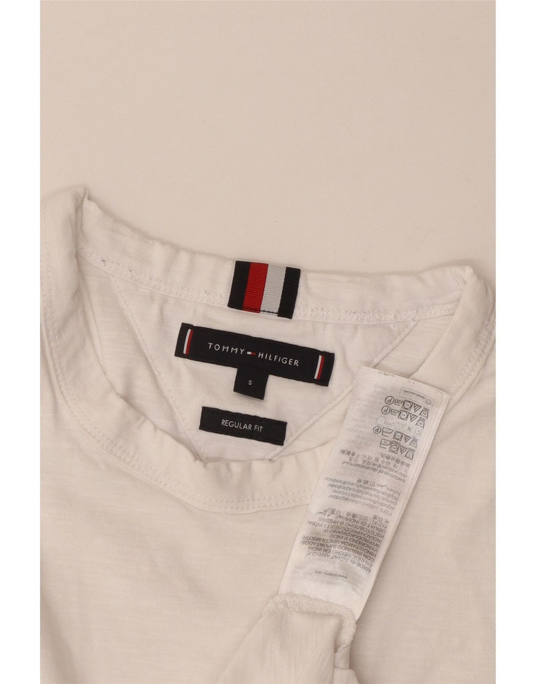 Tommy Hilfiger Mens Regular Fit T-Shirt Top Small White Cotton