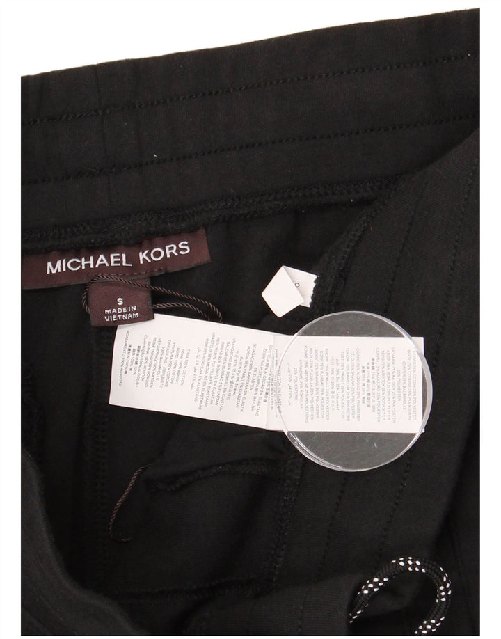 MICHAEL KORS Mens Graphic Tracksuit Trousers Joggers Small  Black Cotton