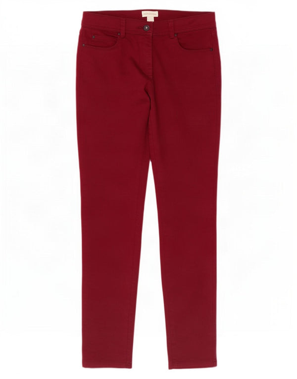 Monsoon Womens Standard Skinny Jeans UK 10 Small W28 L29 Burgundy Cotton