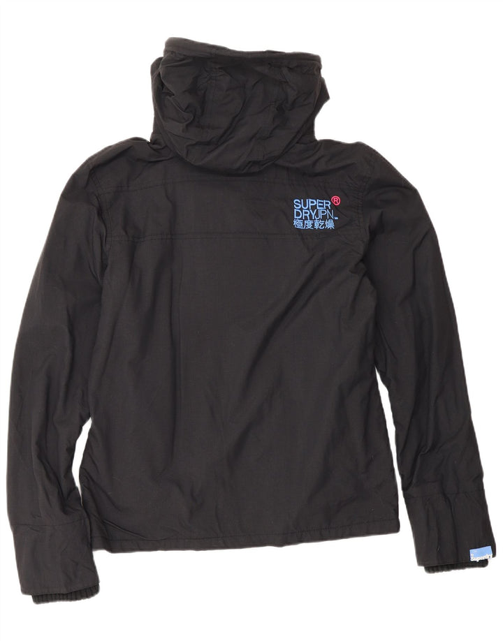 Superdry Womens Windcheater Graphic Windbreaker Jacket UK 10 Small Black
