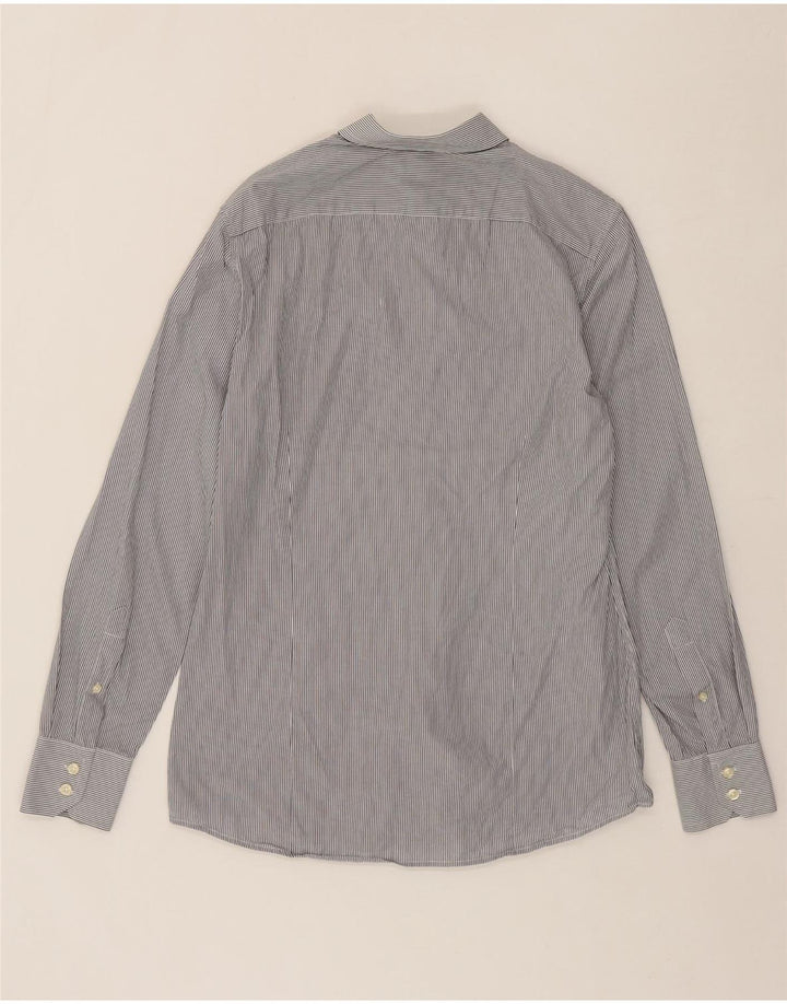 BENETTON Mens Shirt Medium Grey Pinstripe Vintage Benetton and Second-Hand Benetton from Messina Hembry 