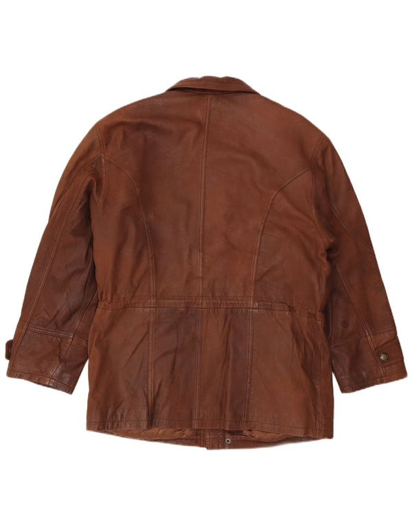 Vintage Mens Leather Jacket IT 50 Large Brown
