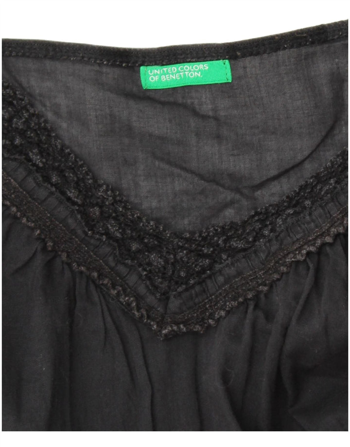 BENETTON Womens Cami Top UK 10 Small Black