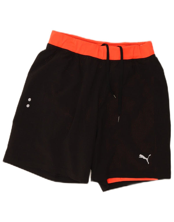 Puma Mens Sport Shorts Small Black Colourblock Polyester
