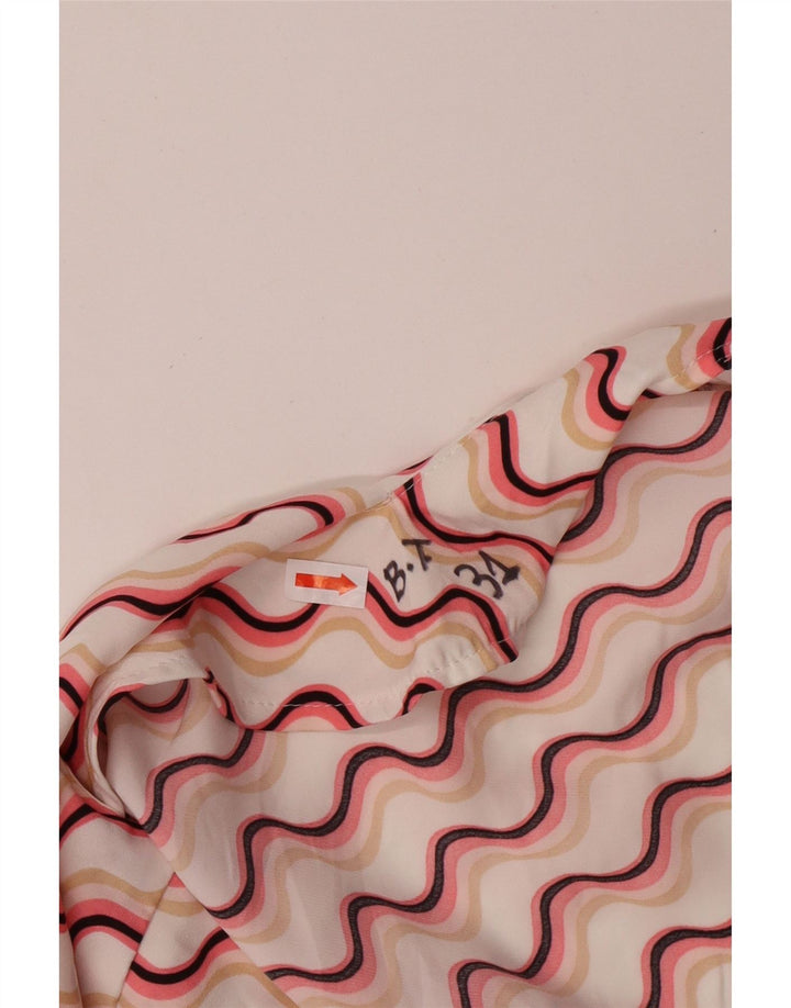 MARKS & SPENCER Womens Sleeveless Blouse Top UK 24 4XL  Pink Chevron