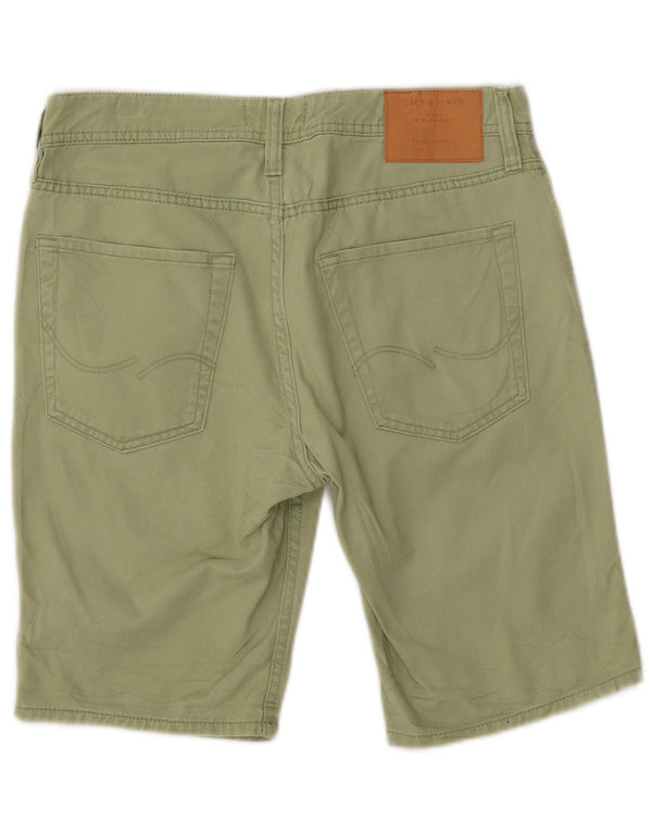 JACK & JONES Mens Regular Fit Denim Shorts W30 Medium Green Cotton