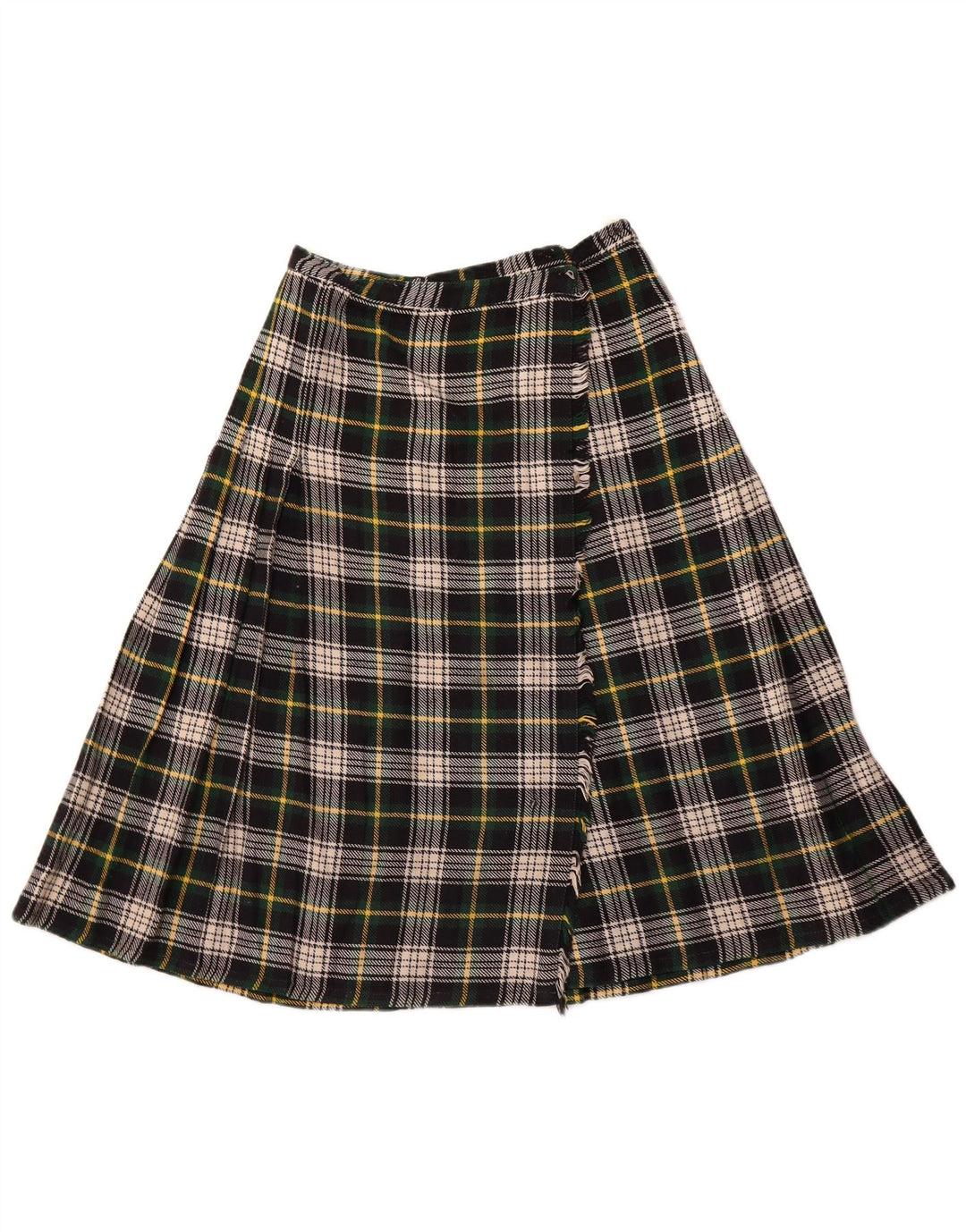 VINTAGE Womens Wrap Skirt W26 Small Green Check
