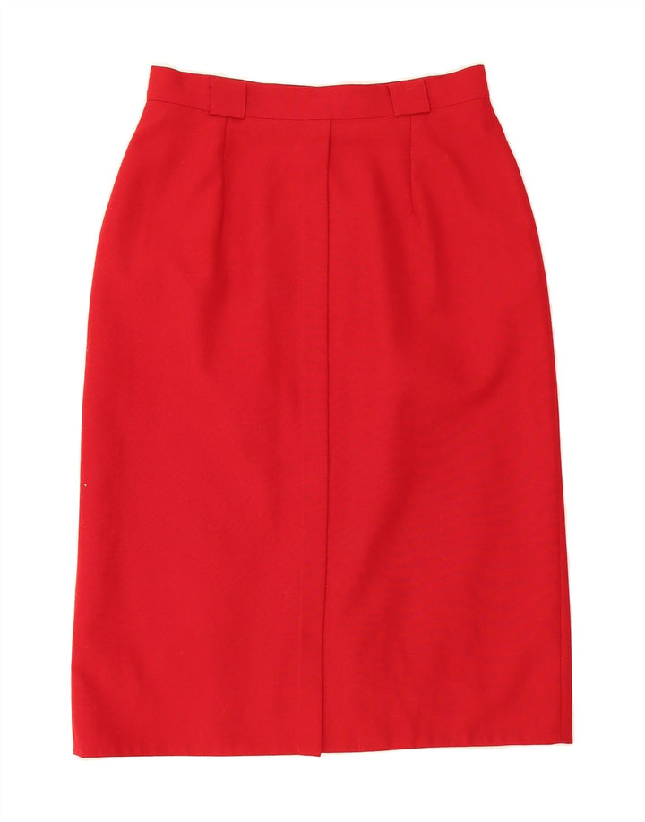 ST. BERNARD Womens Straight Skirt UK 14 Medium W30  Red Polyester Vintage St. Bernard and Second-Hand St. Bernard from Messina Hembry 