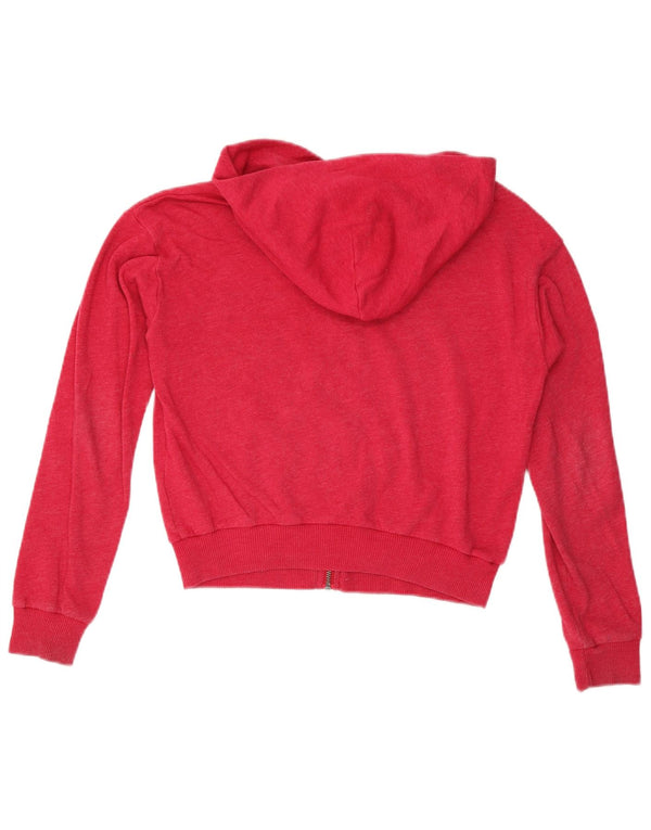 ABERCROMBIE & FITCH Womens Crop Zip Hoodie Sweater UK 14 Medium Pink
