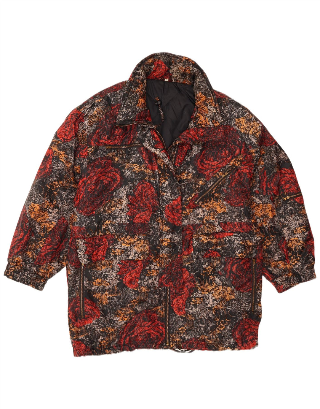 Vintage Womens Ski Jacket EU 40 Medium Multicoloured Floral Polyester