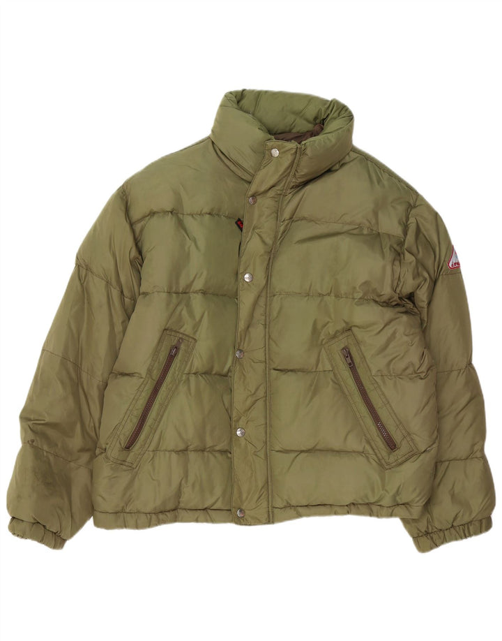 INVICTA Mens Loose Fit Padded Jacket UK 38 Medium Khaki Polyamide