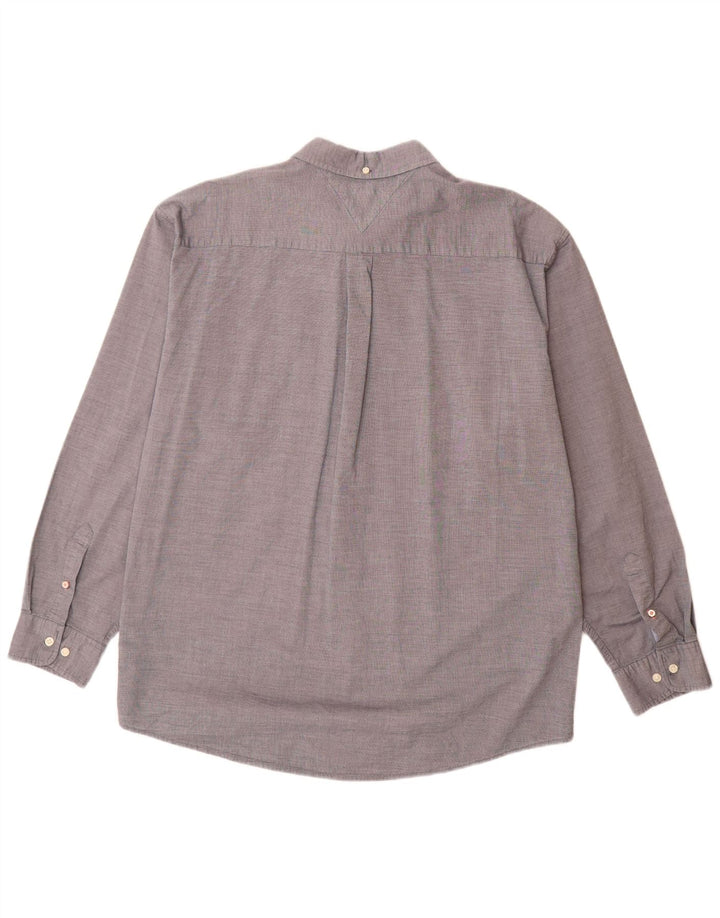 Tommy Hilfiger Mens Classic Fit Shirt 2XL Grey Cotton