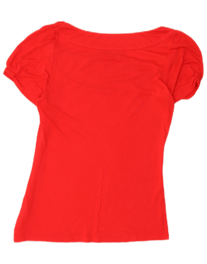 MONSOON Womens T-Shirt Top UK 10 Small Red Viscose
