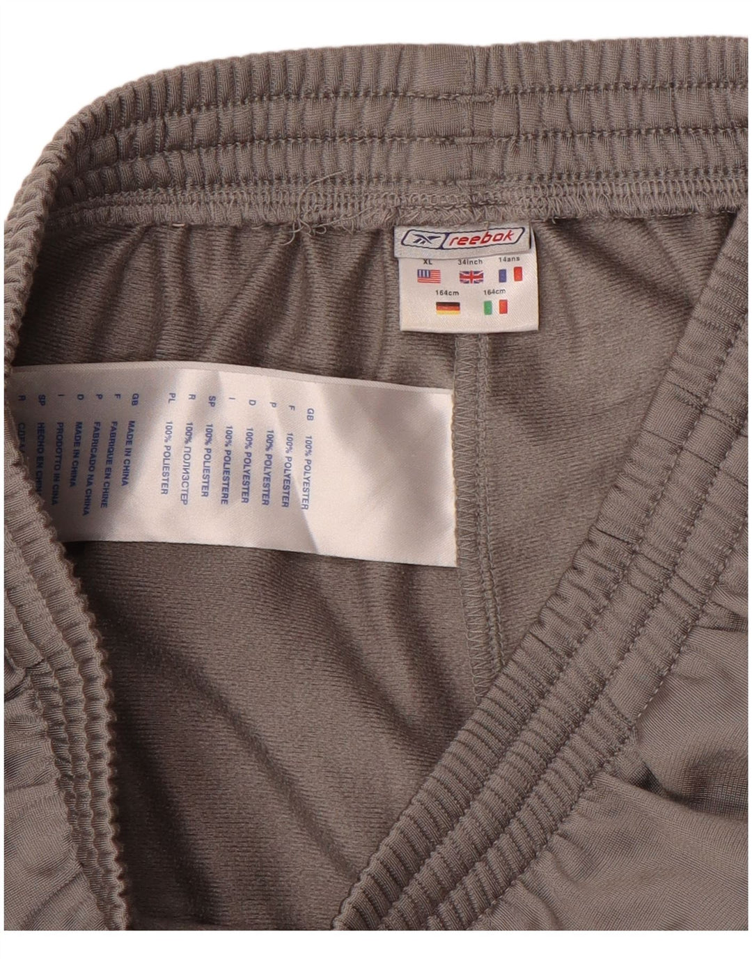 Reebok Boys Graphic Tracksuit Trousers 13-14 Years Grey Polyester