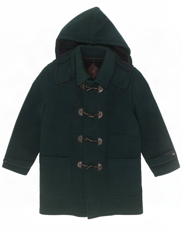 Pierre Cardin Mens Hooded Duffle Coat IT 50 Large Green Wool