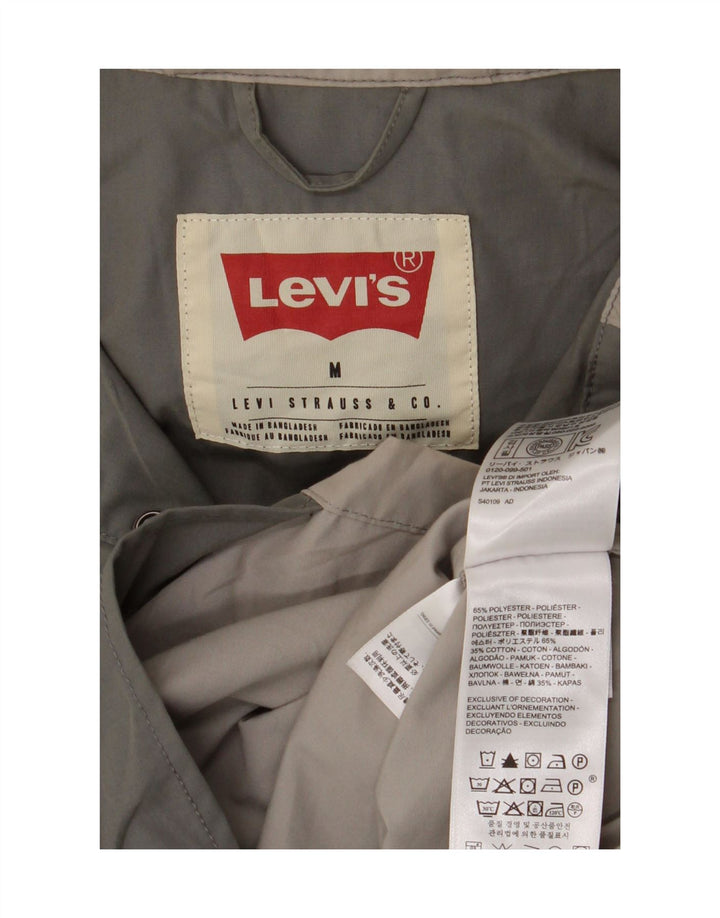 Levi's Mens Hooded Rain Jacket UK 38 Medium Green Colourblock Polyester
