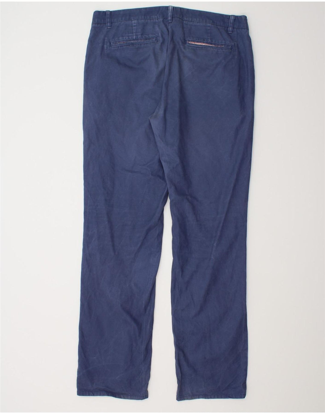BONOBOS Mens Straight Chino Trousers W35 L34 Blue Cotton