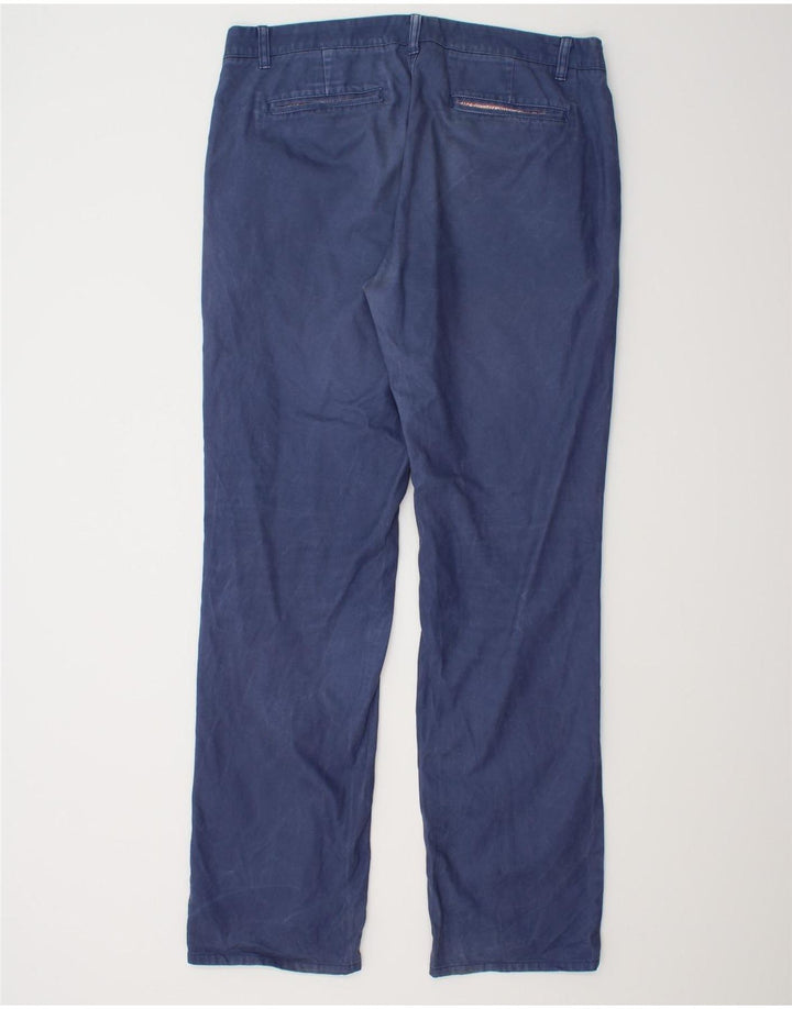 BONOBOS Mens Straight Chino Trousers W35 L34 Blue Cotton