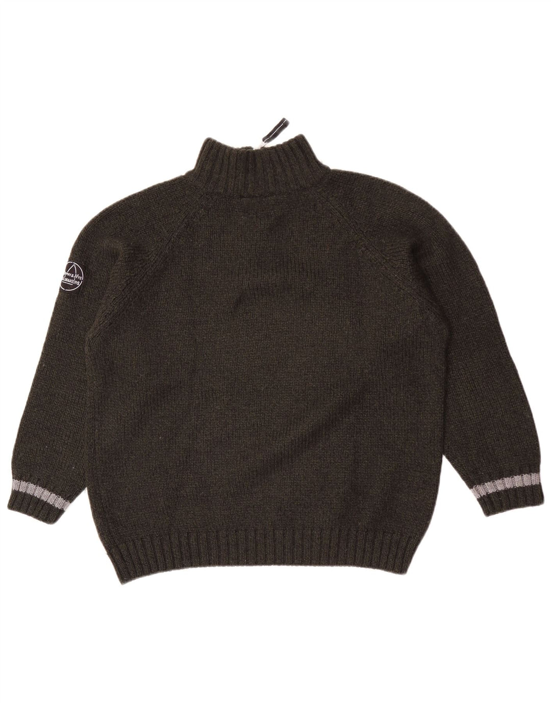 Murphy & Nye Mens Zip Neck Jumper Sweater Medium Green Striped