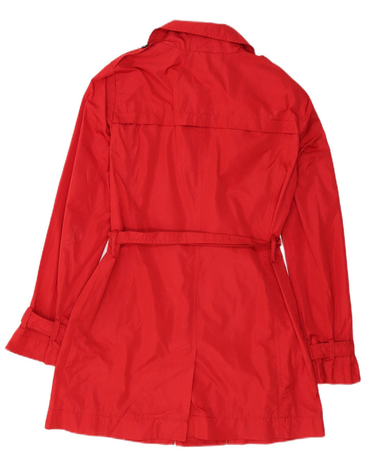 MARELLA Womens Trench Coat UK 10 Small Red Polyester