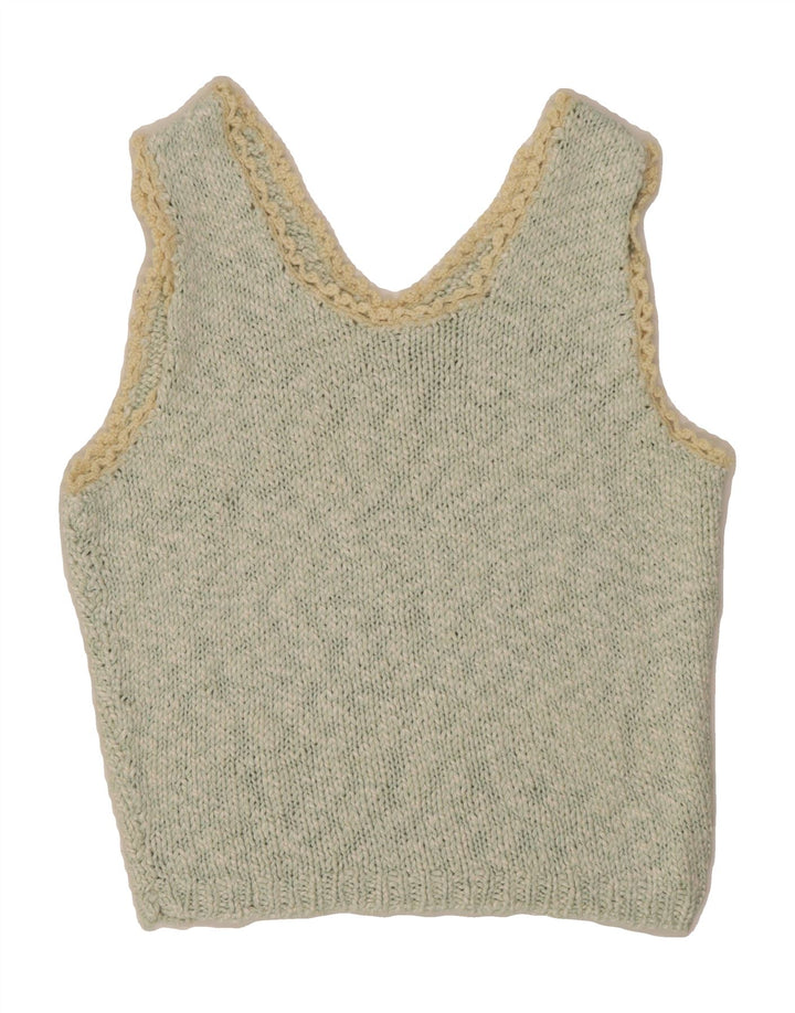 VINTAGE Womens Vest Tank Top UK 12 Medium Green Vintage Vintage and Second-Hand Vintage from Messina Hembry 