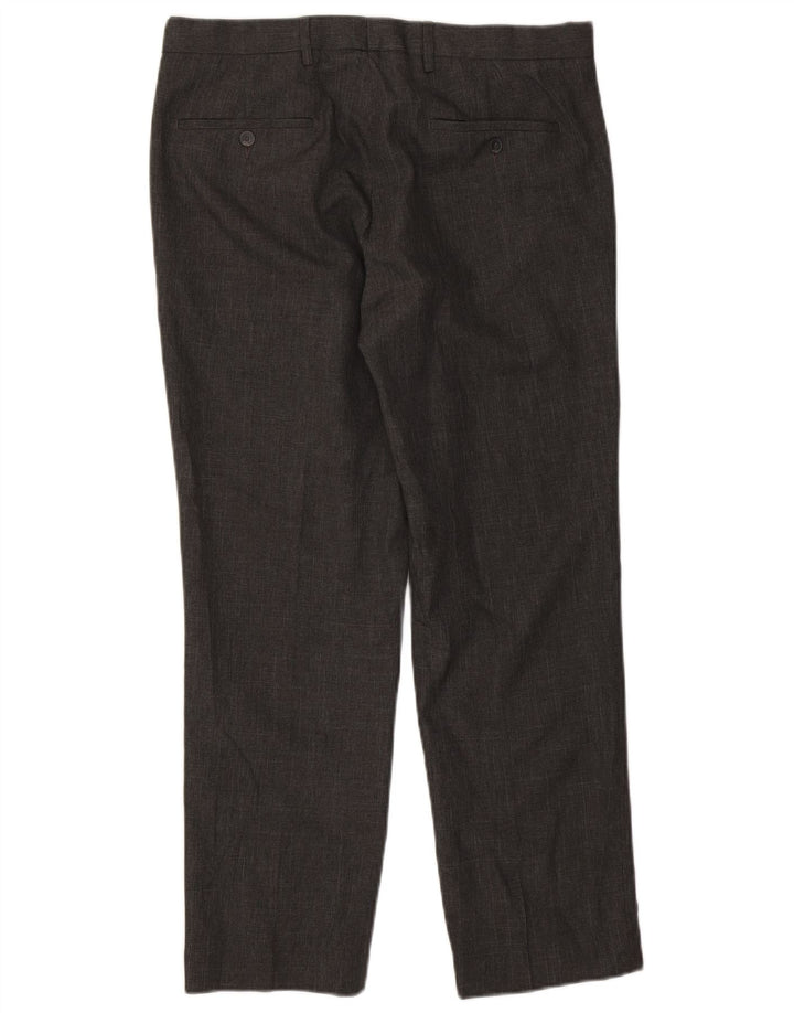 Marks & Spencer Mens Regular Suit Trousers W34 L29 Grey Polyester