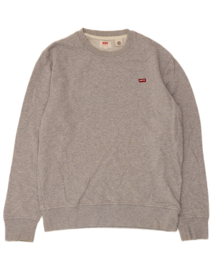 Levi's Mens Sweatshirt Jumper Small Grey Flecked Cotton