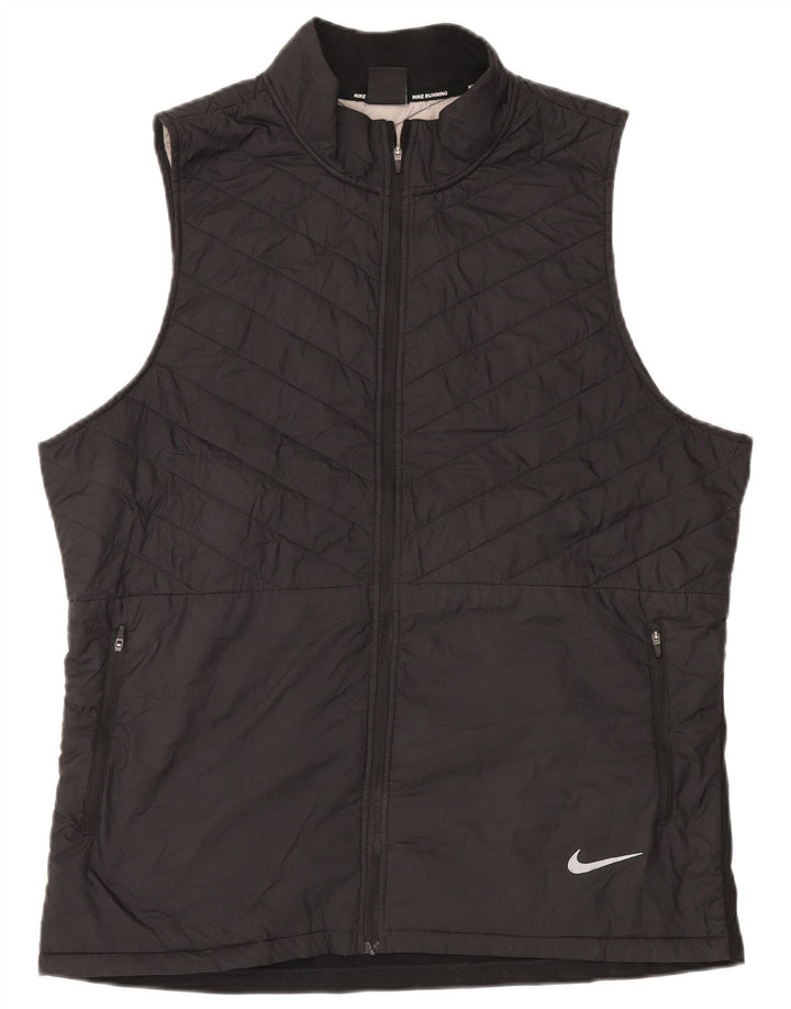 Nike Mens Running Gilet UK 42 XL Black Colourblock Polyester