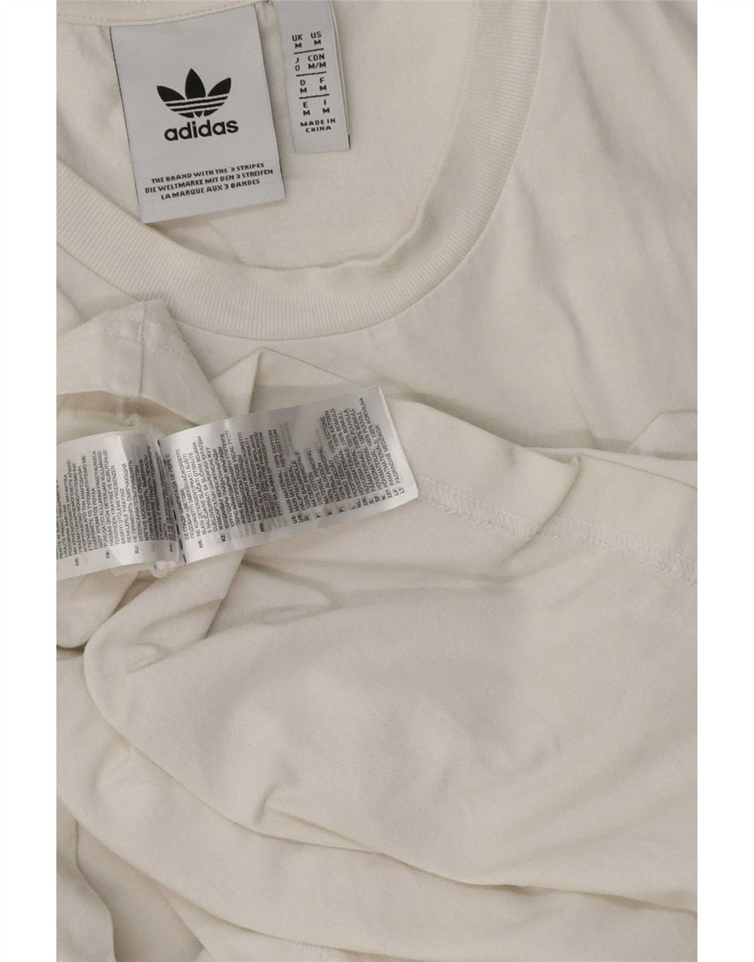 Adidas Mens Graphic T-Shirt Top Medium White Cotton