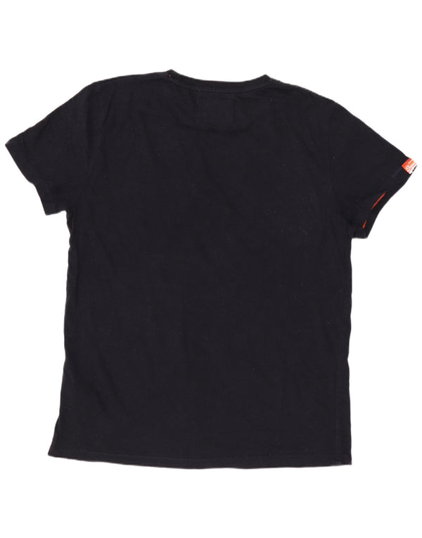 SUPERDRY Mens T-Shirt Top 2XL Black Cotton