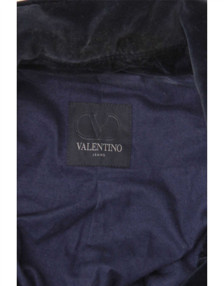 Valentino Womens Double Breasted Coat Size 42 Small Navy Blue