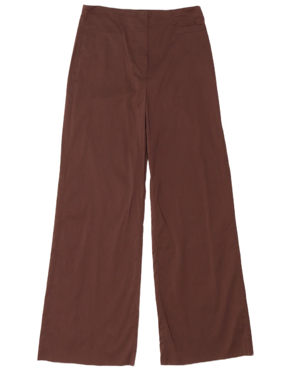 Marella Womens EMME Wide Leg Casual Trousers UK 14 Large W32 L33 Brown