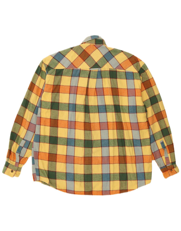 Marlboro Classics Mens Flannel Shirt Large Yellow Check