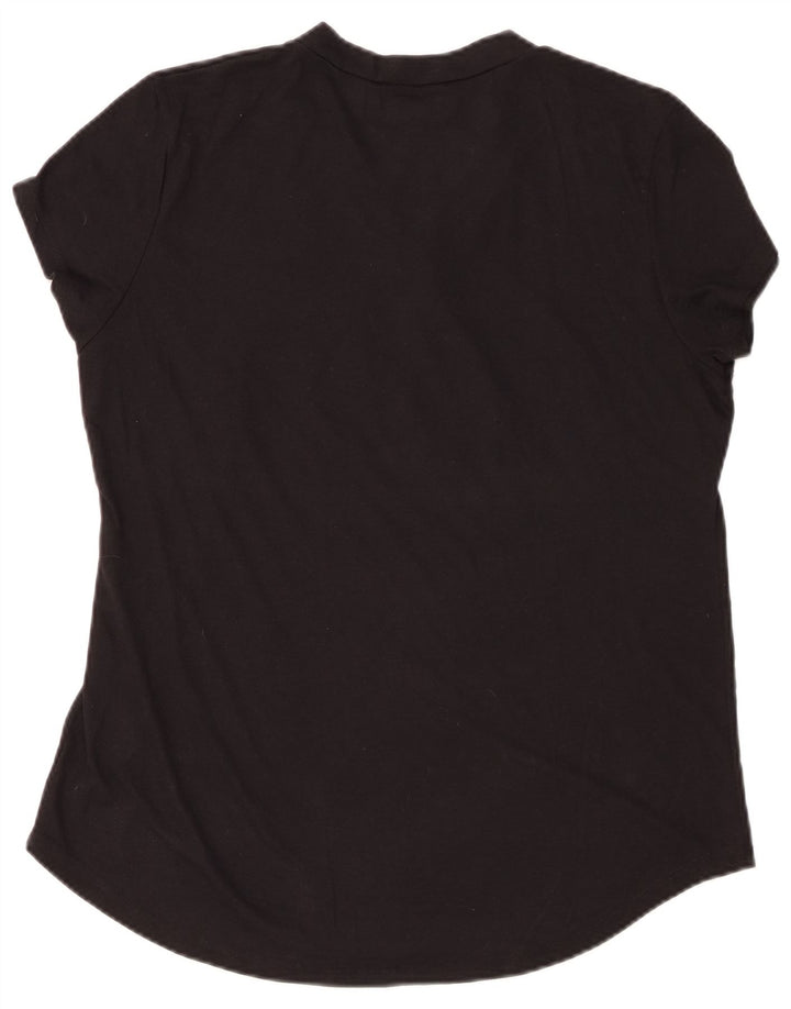 NFL Womens New Orleans Saints Graphic T-Shirt Top UK 16 Large Black Cotton