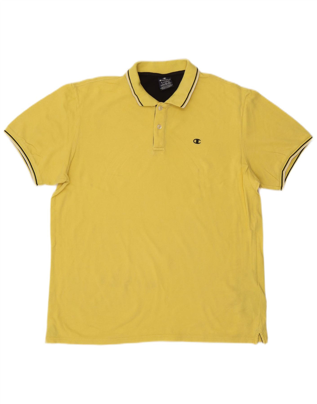 CHAMPION Mens Polo Shirt XL Yellow Cotton