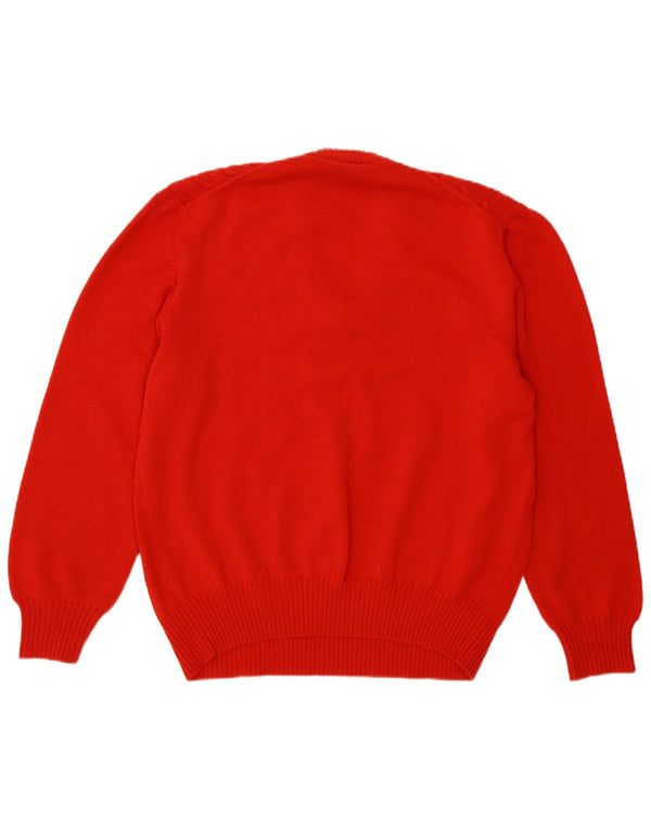 RODRIGO Womens V-Neck Jumper Sweater UK 16 Large Red New Wool