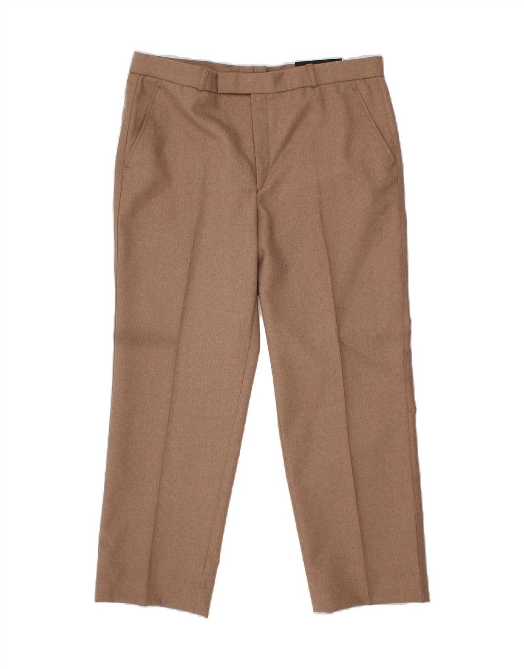 VINTAGE Womens Straight Suit Trousers W38 L31 Beige Polyester Vintage Vintage and Second-Hand Vintage from Messina Hembry 