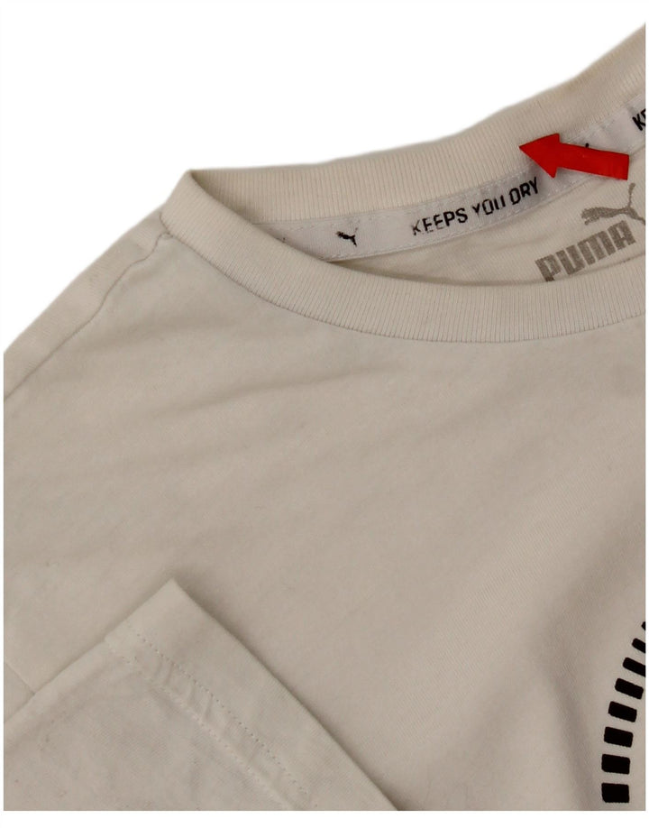 Puma Boys Graphic T-Shirt Top 15-16 Years White
