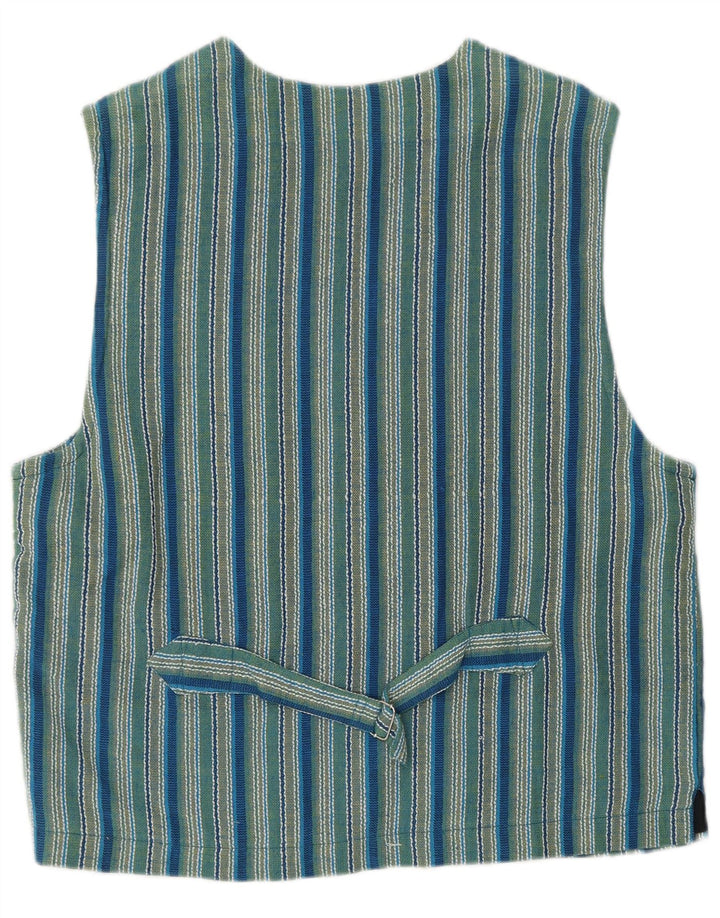 THE SHIRT COMPANY Womens Waistcoat UK 22 3XL Blue Striped