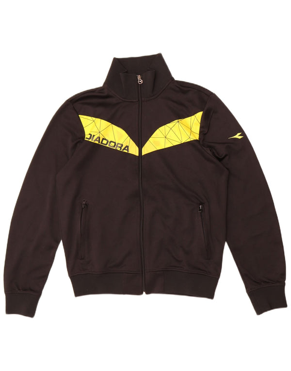 Diadora Mens Tracksuit Top Jacket Medium Black Colourblock Polyester